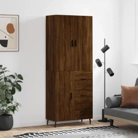Aparador alto madera contrachapada marrón roble 69,5x34x180 cm by , Sideboards - Ref: Foro24-3195922, Price: 160,35 €, Discou...
