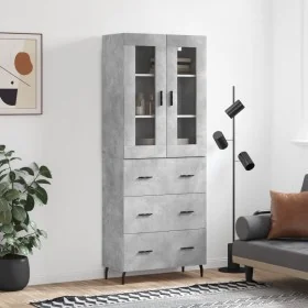 Aparador alto madera contrachapada gris hormigón 69,5x34x180 cm von , Sideboards - Ref: Foro24-3198421, Preis: 167,21 €, Raba...