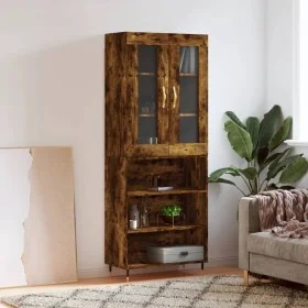 Aparador alto madera contrachapada roble ahumado 69,5x34x180 cm by , Sideboards - Ref: Foro24-3198710, Price: 135,58 €, Disco...