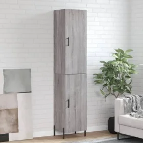 Aparador alto madera contrachapada gris Sonoma 34,5x34x180 cm by , Sideboards - Ref: Foro24-3198799, Price: 107,62 €, Discoun...