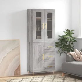 Aparador alto madera contrachapada gris sonoma 69,5x34x180 cm de , Aparadores - Ref: Foro24-3198655, Precio: 175,53 €, Descue...