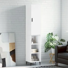 Aparador alto madera contrachapada blanco 34,5x34x180 cm by , Sideboards - Ref: Foro24-3198993, Price: 96,59 €, Discount: %