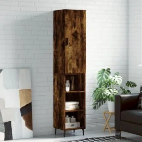 Aparador de madera contrachapada roble ahumado 34,5x34x180 cm de , Aparadores - Ref: Foro24-3198998, Precio: 96,63 €, Descuen...