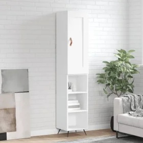 Aparador alto madera contrachapada blanco 34,5x34x180 cm de , Aparadores - Ref: Foro24-3200297, Precio: 94,15 €, Descuento: %