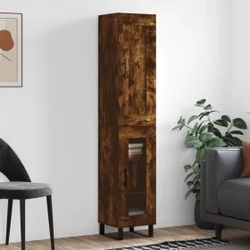 Aparador de madera contrachapada roble ahumado 34,5x34x180 cm by , Sideboards - Ref: Foro24-3200414, Price: 103,06 €, Discoun...