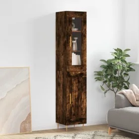 Aparador de madera contrachapada roble ahumado 34,5x34x180 cm by , Sideboards - Ref: Foro24-3199486, Price: 101,71 €, Discoun...