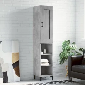 Aparador de madera contrachapada gris hormigón 34,5x34x180 cm by , Sideboards - Ref: Foro24-3200325, Price: 89,42 €, Discount: %