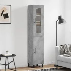Aparador de madera contrachapada gris hormigón 34,5x34x180 cm by , Sideboards - Ref: Foro24-3199197, Price: 118,86 €, Discoun...