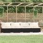 Sofá de 4 plazas con cojines ratán sintético negro de , Conjuntos de jardín - Ref: Foro24-317497, Precio: 462,40 €, Descuento: %
