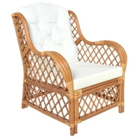 Sofá con cojín ratán natural y lino marrón claro by , Sofas - Ref: Foro24-325471, Price: 274,79 €, Discount: %