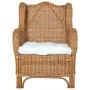 Sofá con cojín ratán natural y lino marrón claro by , Sofas - Ref: Foro24-325465, Price: 316,72 €, Discount: %