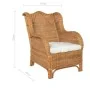 Sofá con cojín ratán natural y lino marrón claro by , Sofas - Ref: Foro24-325465, Price: 316,72 €, Discount: %