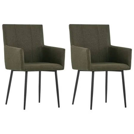 Sillas de comedor con reposabrazos 2 unidades tela marrón de , Sillas de comedor - Ref: Foro24-281843, Precio: 169,92 €, Desc...