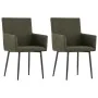 Sillas de comedor con reposabrazos 2 unidades tela marrón de , Sillas de comedor - Ref: Foro24-281843, Precio: 169,92 €, Desc...