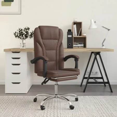Silla de oficina reclinable cuero sintético marrón de , Sillas de oficina - Ref: Foro24-349698, Precio: 113,29 €, Descuento: %