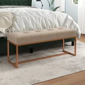 Banco de terciopelo beige 110x36x45 cm by , Benches for halls and storage - Ref: Foro24-350604, Price: 130,24 €, Discount: %