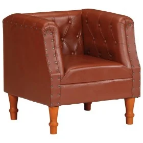 Sillón de cuero auténtico marrón de , Sillones - Ref: Foro24-286589, Precio: 283,21 €, Descuento: %