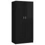 Armario madera contrachapada negro brillante 82,5x51,5x180 cm de , Armarios roperos - Ref: Foro24-803441, Precio: 181,66 €, D...
