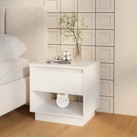 Mesita de noche madera contrachapada blanco 45x34x44 cm de , Mesitas de noche - Ref: Foro24-809512, Precio: 42,33 €, Descuent...