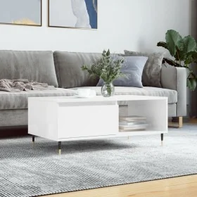 Mesa de centro madera contrachapada blanco brillo 90x50x36,5 cm de , Mesas de centro - Ref: Foro24-830558, Precio: 68,50 €, D...