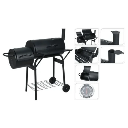 ProGarden Barbacoa con ahumador forma de cilindro negro de , Barbacoas - Ref: Foro24-445884, Precio: 172,65 €, Descuento: %