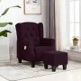 Sillón de masaje con reposapiés tela morado de , Sillones de masaje eléctricos - Ref: Foro24-320168, Precio: 216,57 €, Descue...