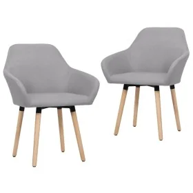 Sillas de comedor giratorias 2 unidades tela gris claro de , Sillas de comedor - Ref: Foro24-283459, Precio: 154,81 €, Descue...