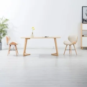 Sillas de comedor 2 uds cuero sintético y madera curvada crema by , dining chairs - Ref: Foro24-283143, Price: 251,89 €, Disc...
