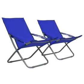 Sillas de playa plegables 2 unidades tela azul de , Sillas de jardín - Ref: Foro24-47902, Precio: 112,55 €, Descuento: %