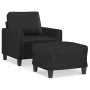 Sillón con taburete cuero sintético negro 60 cm de , Sofás - Ref: Foro24-3201019, Precio: 179,82 €, Descuento: %