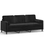 Sofá de 3 plazas con cojines terciopelo negro 180 cm by , Sofas - Ref: Foro24-3200896, Price: 276,09 €, Discount: %