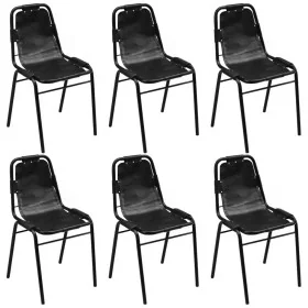 Sillas de comedor 6 unidades cuero auténtico negro von , Essstühle - Ref: Foro24-274394, Preis: 673,59 €, Rabatt: %