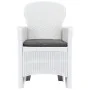 Set de muebles de jardín 7 pzas plástico blanco aspecto ratán de , Conjuntos de jardín - Ref: Foro24-276125, Precio: 916,12 €...