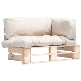 Sofá de jardín de palets con cojines color arena madera de pino by , Outdoor sofas - Ref: Foro24-277479, Price: 129,52 €, Dis...