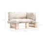 Sofá de jardín de palets con cojines color arena madera de pino by , Outdoor sofas - Ref: Foro24-277479, Price: 129,52 €, Dis...