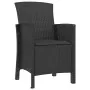 Sillones de jardín 2 uds con cojines ratán PP color grafito de , Sillas de jardín - Ref: Foro24-318229, Precio: 165,09 €, Des...