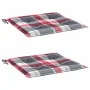 Cojines de silla de jardín 2 uds tela a cuadros rojo 50x50x3 cm de , Cojines para sillas y sofás - Ref: Foro24-314068, Precio...