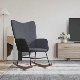 Silla mecedora de terciopelo y PVC gris oscuro de , Mecedoras - Ref: Foro24-327876, Precio: 102,33 €, Descuento: %