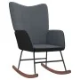 Silla mecedora de terciopelo y PVC gris oscuro de , Mecedoras - Ref: Foro24-327876, Precio: 102,33 €, Descuento: %