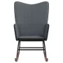 Silla mecedora de terciopelo y PVC gris oscuro de , Mecedoras - Ref: Foro24-327876, Precio: 102,33 €, Descuento: %