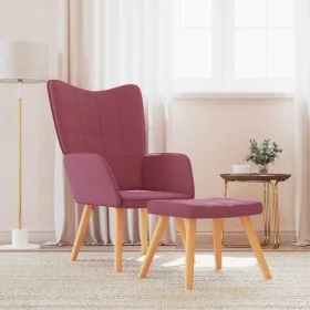 Sillón de relax con reposapiés tela rojo tinto de , Sillones - Ref: Foro24-327938, Precio: 139,98 €, Descuento: %