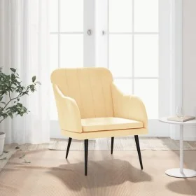 Sillón de terciopelo color crema 63x76x80 cm de , Sillones - Ref: Foro24-351462, Precio: 98,91 €, Descuento: %
