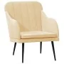 Sillón de terciopelo color crema 63x76x80 cm de , Sillones - Ref: Foro24-351462, Precio: 98,91 €, Descuento: %