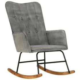 Silla mecedora de lona vintage gris de , Mecedoras - Ref: Foro24-339685, Precio: 115,19 €, Descuento: %