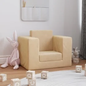 Sofá cama infantil felpa suave color crema de , Mobiliario para bebés y niños pequeños - Ref: Foro24-341848, Precio: 32,00 €,...