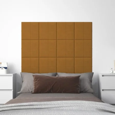 Paneles de pared 12 uds terciopelo marrón 30x30 cm 1,08 m² by , Wall covering - Ref: Foro24-344049, Price: 35,88 €, Discount: %