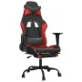 Silla gaming de masaje y reposapiés cuero sintético negro rojo de , Sillones para videojuegos - Ref: Foro24-345412, Precio: 1...