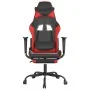 Silla gaming de masaje y reposapiés cuero sintético negro rojo de , Sillones para videojuegos - Ref: Foro24-345412, Precio: 1...