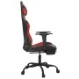 Silla gaming de masaje y reposapiés cuero sintético negro rojo de , Sillones para videojuegos - Ref: Foro24-345412, Precio: 1...
