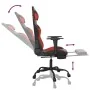 Silla gaming de masaje y reposapiés cuero sintético negro rojo de , Sillones para videojuegos - Ref: Foro24-345412, Precio: 1...